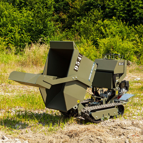 Minitransporteur à chenilles avec dumper et pelle autochargeuse